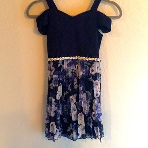 Formal dress blue,white,Dark Blue,Black With jewels